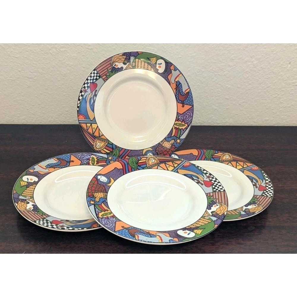 Vintage Vitromaster Metropolitan 1991 Art Deco Salad Plates Set of 4 6.5"